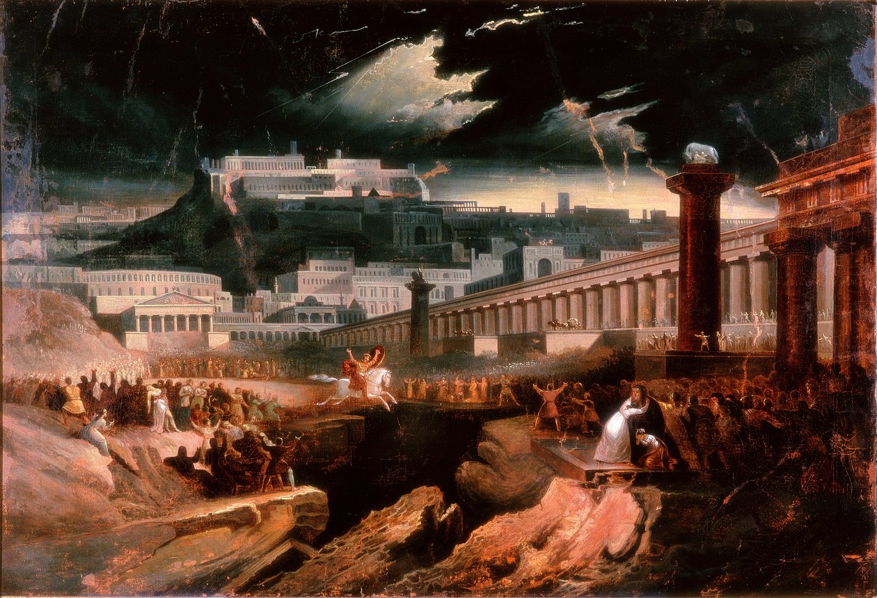 Marcus Curtius, 1827 körül alkotó: John Martin