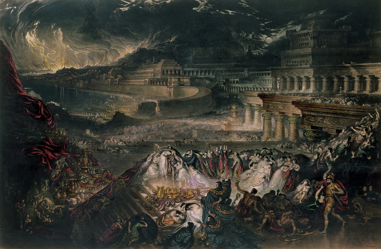 Ninive bukása (nyomtatás) alkotó: John Martin
