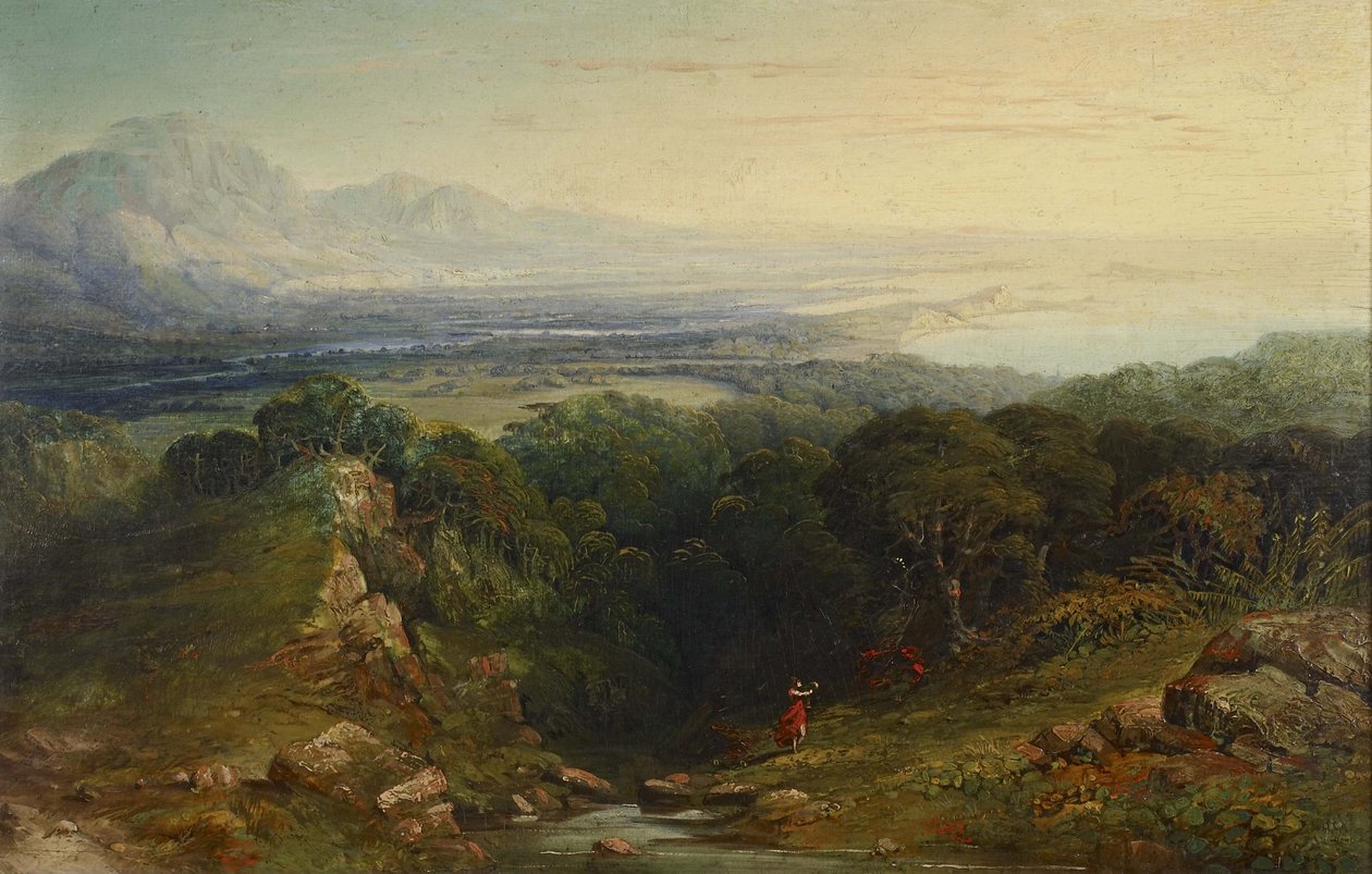 A Man-sziget, 1848 - 1854 (olaj, mahagóni panel) alkotó: John Martin