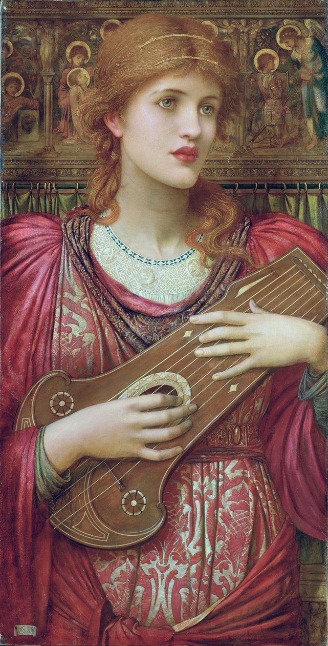 A zene halkan hull, elhal Drága szemeid arról álmodoznak, hogy a szerelem élni fog, 1893 alkotó: John Melhuish Strudwick