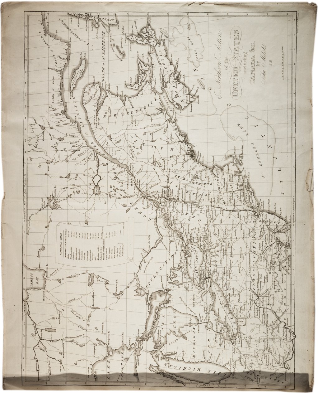 Az Egyesült Államok térképe, 1816 alkotó: John Melish