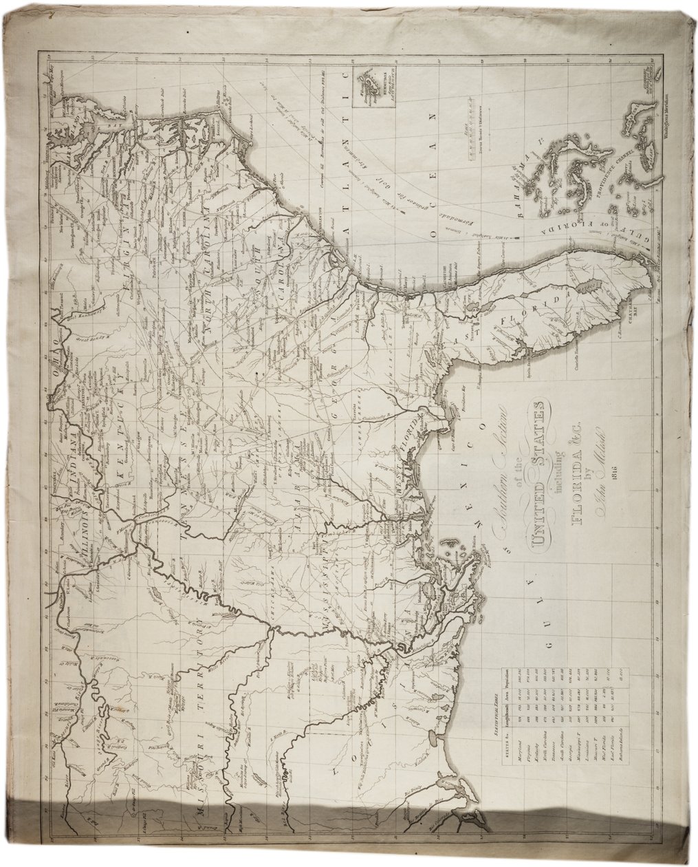 Az Egyesült Államok térképe, 1816 alkotó: John Melish