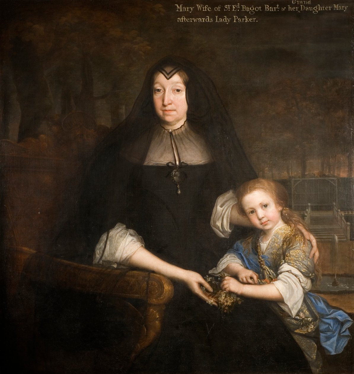 Lady Bagot Mária és unokája, Mary alkotó: John Michael Wright