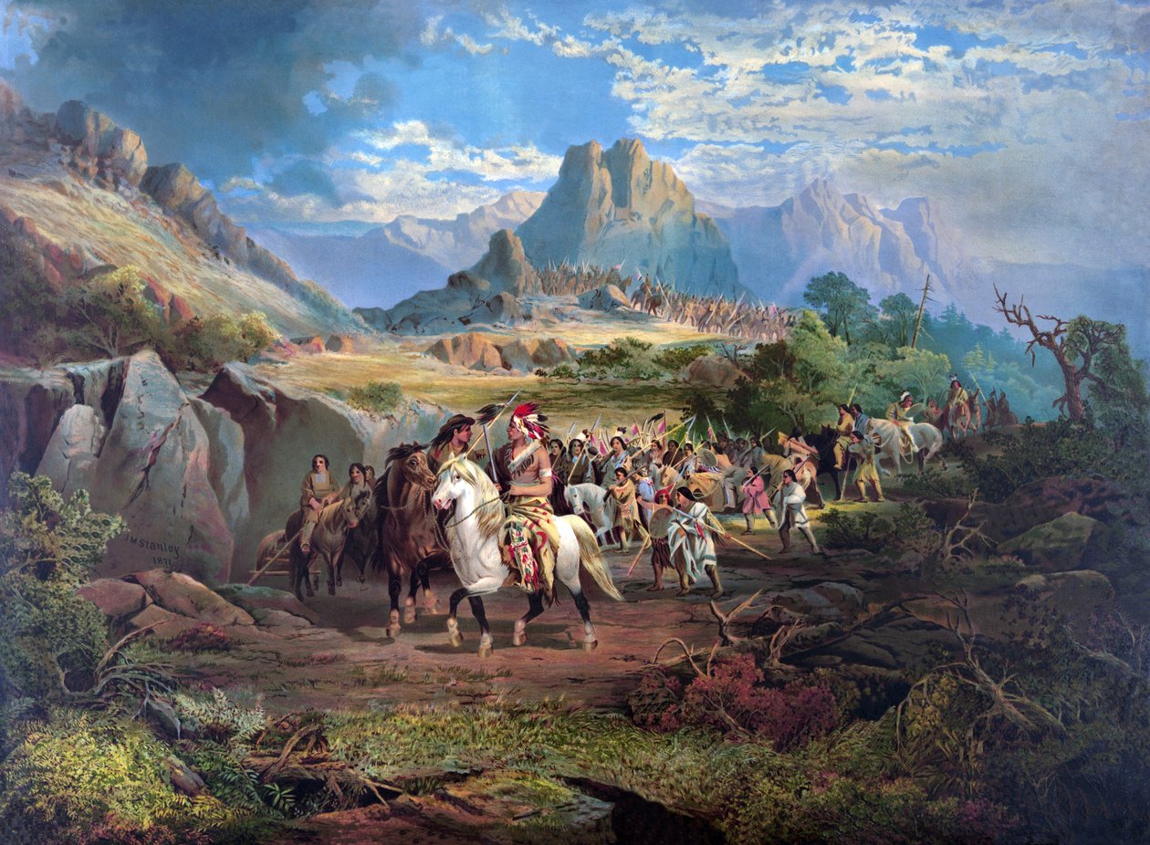 A hadi ösvényen, kocsma. 1871 alkotó: John Mix Stanley