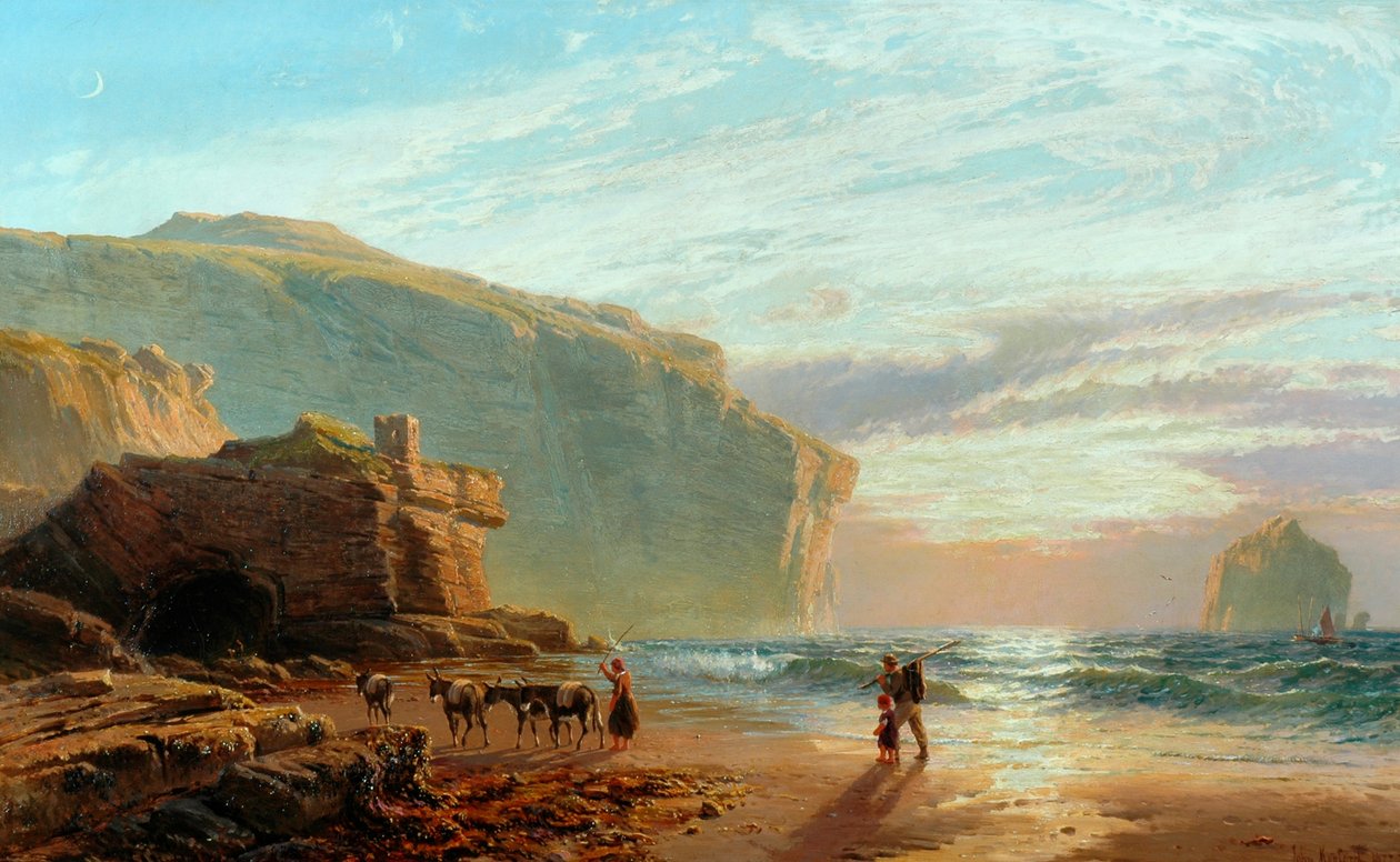 A cornwalli partoknál (Trebariwith Strand), 1877-78 alkotó: John Mogford