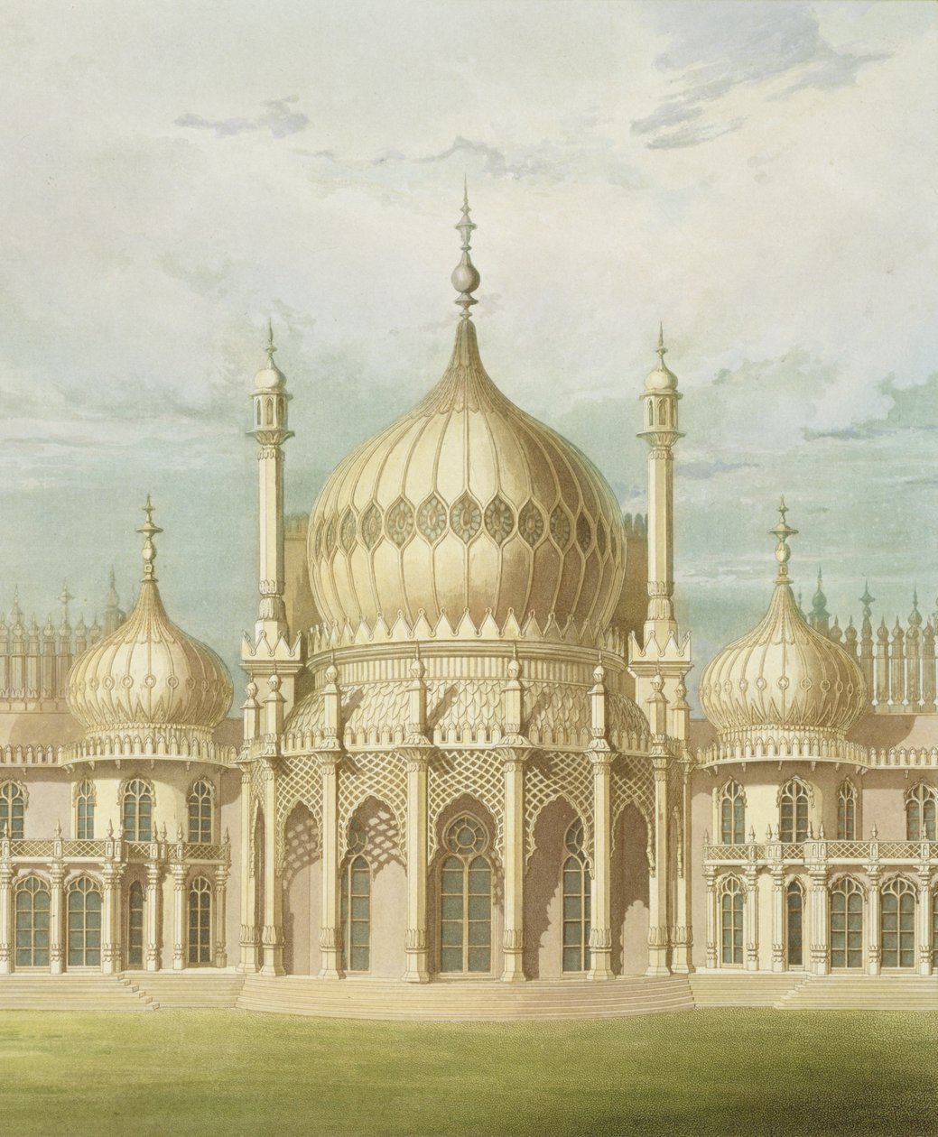 A szalon külseje a Brightoni Királyi Pavilonból, John Nash, 1826 (nyomtatás) alkotó: John Nash
