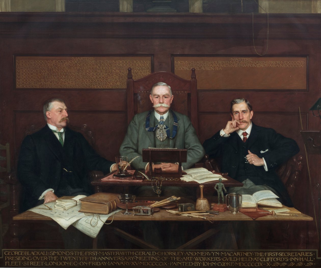 G. Blackall-Simonds (első mester), Gerald Horsley-vel és Mervyn Macartney-vel, az Art Worker