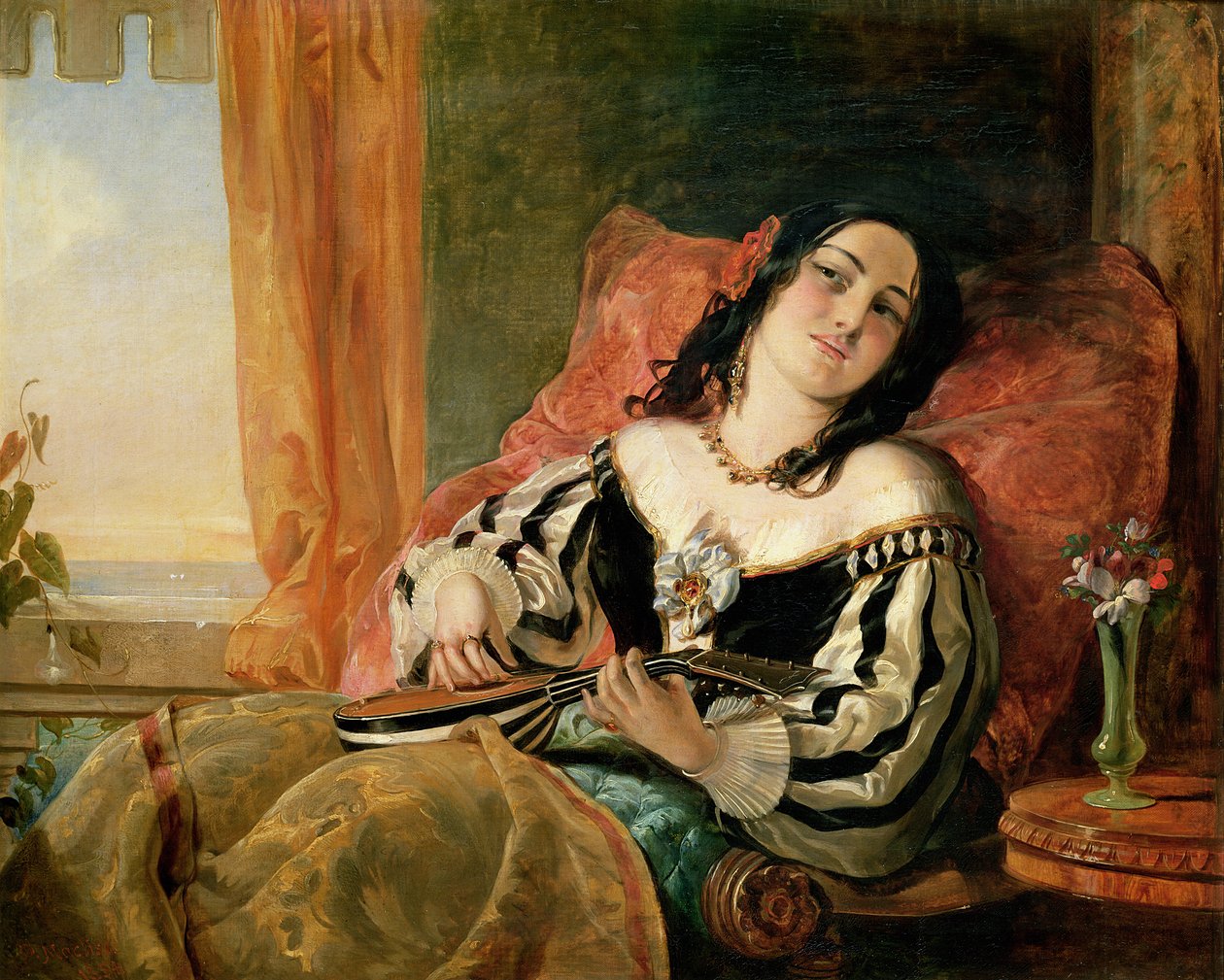 Lady Playing the Mandolin, 1854 alkotó: John Phillip