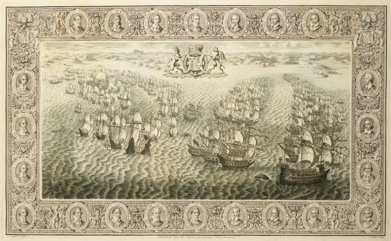 Armada (metszet egy faliszőnyegről), 1739 alkotó: John Pine