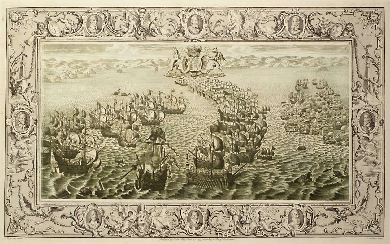 Armada (metszet gobelinről), 1739 alkotó: John Pine