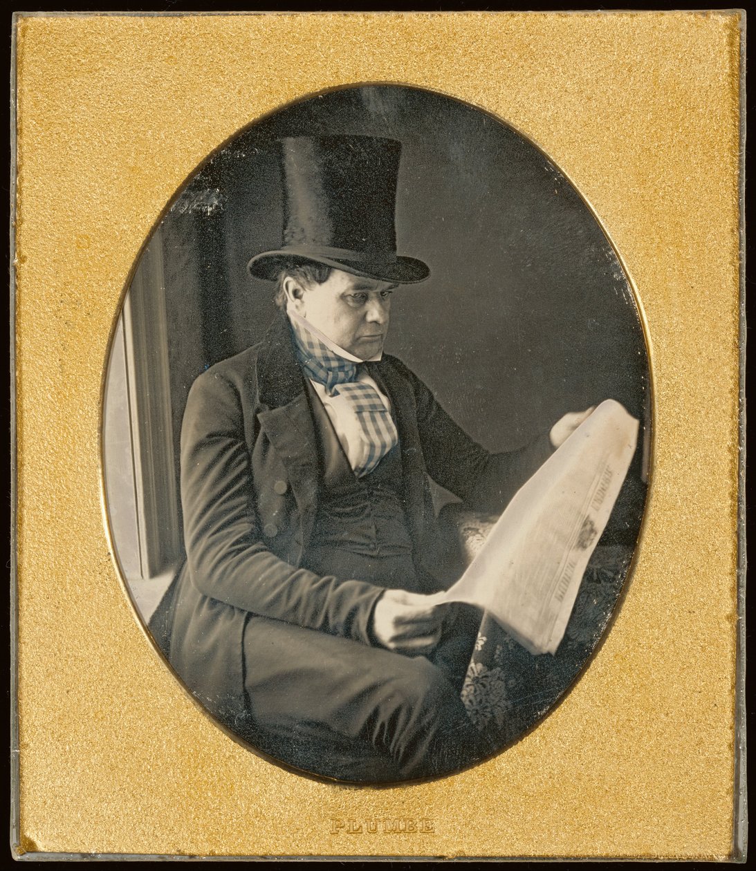 Férfi újságot olvas alkotó: John Plumbe Jr.