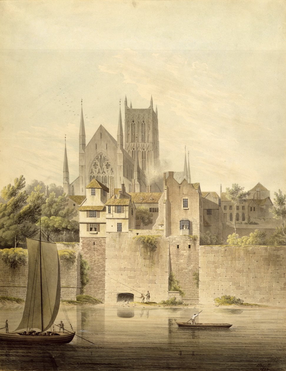 Worcesteri katedrális nyugati képe, 1798 alkotó: John Powell