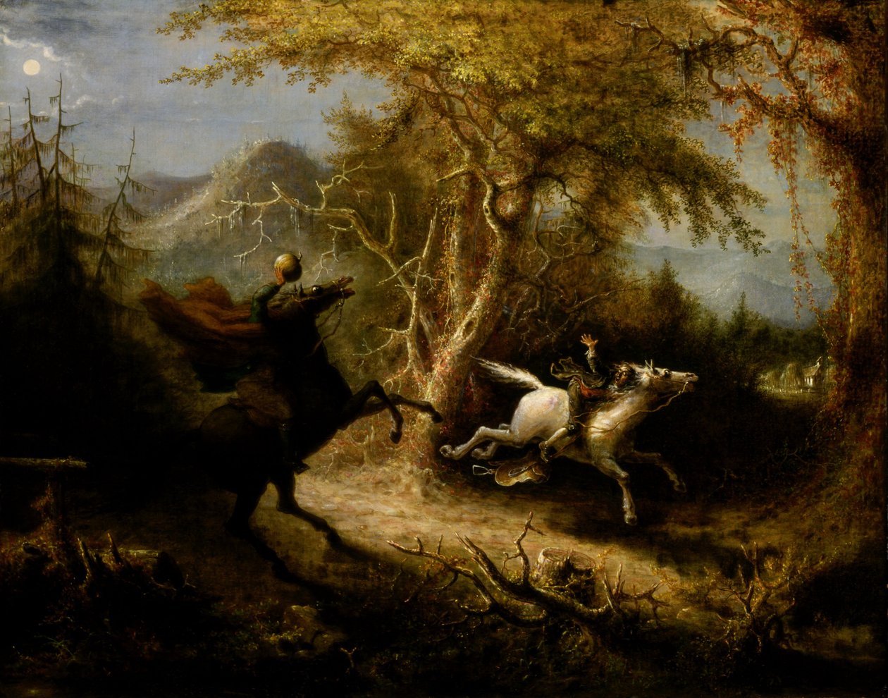 A fej nélküli lovas üldözi Ichabod darut alkotó: John Quidor