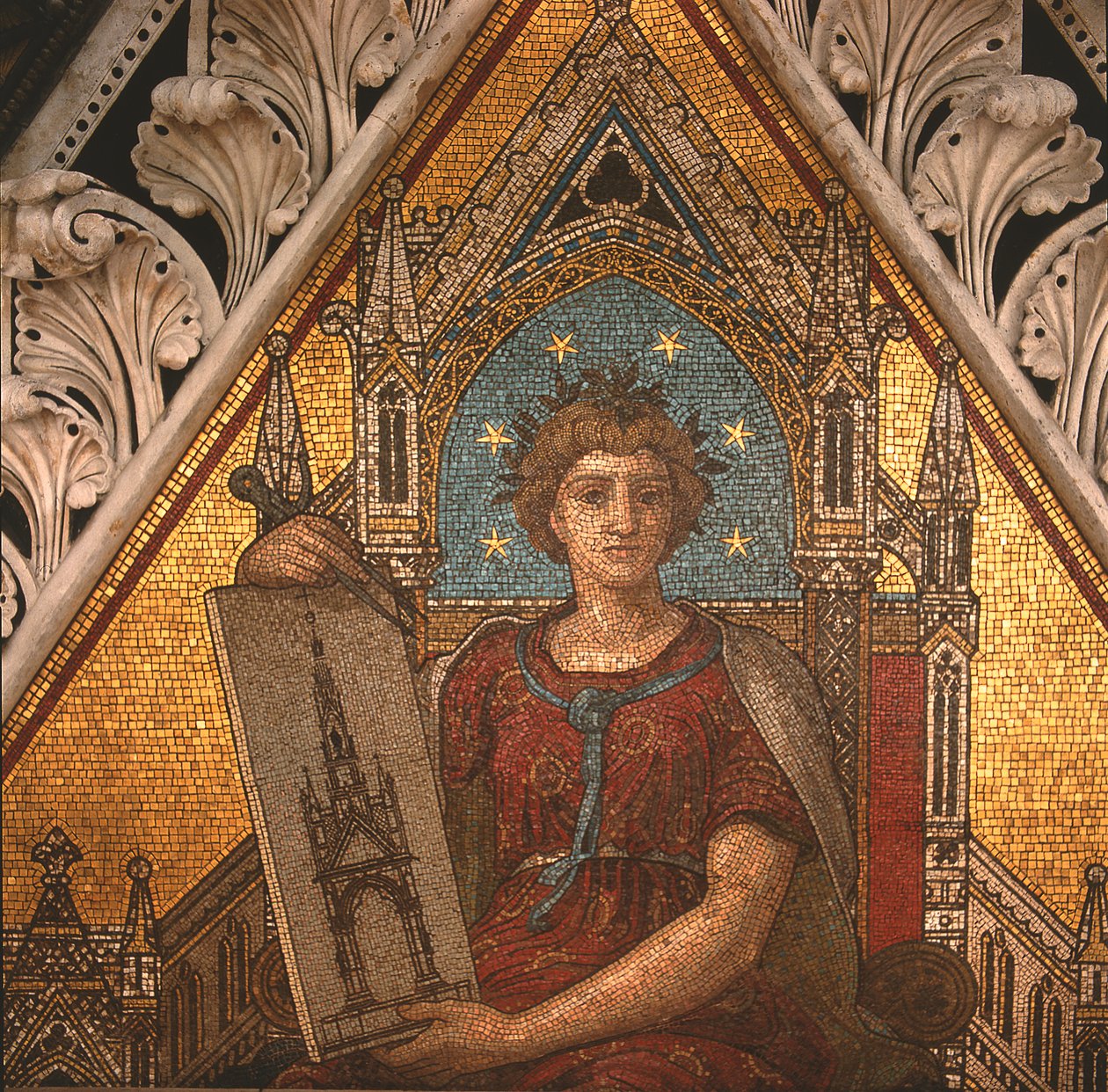 Építészeti részlet az Albert-emlékműből, Antonio Salviati (1816-90), 1868 (mozaik) alkotó: John Richard Clayton