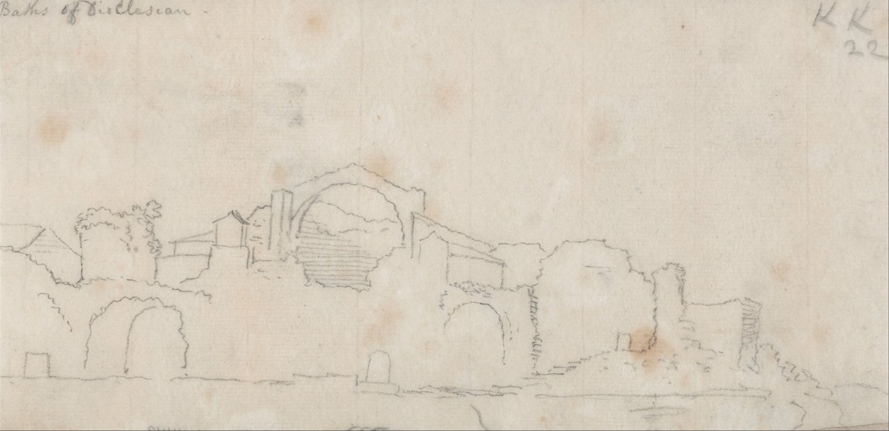 Diocletianus fürdői alkotó: John Robert Cozens