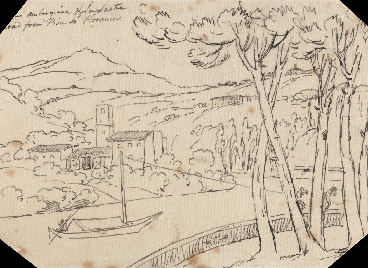 Ambrogiana és La Lastra között alkotó: John Robert Cozens