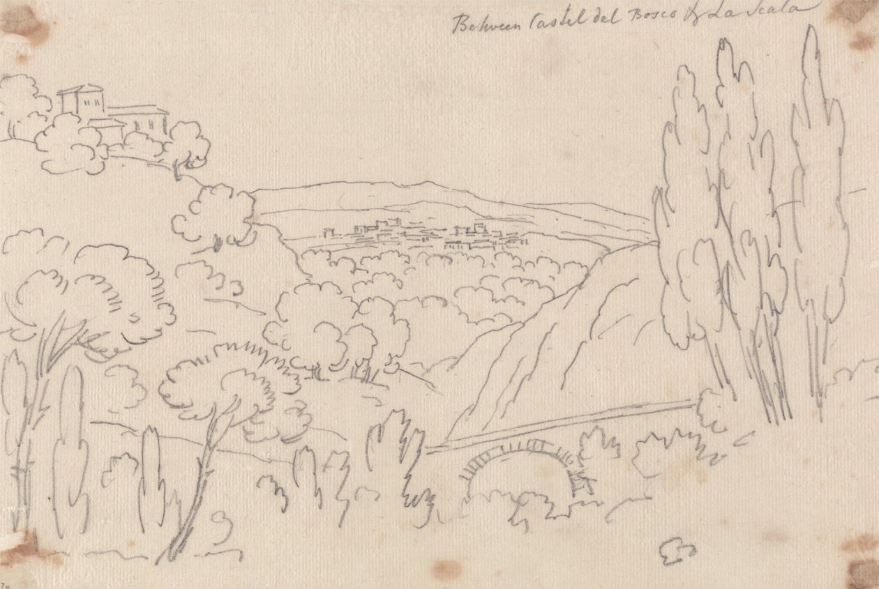Castel del Bosco és La Scala között alkotó: John Robert Cozens