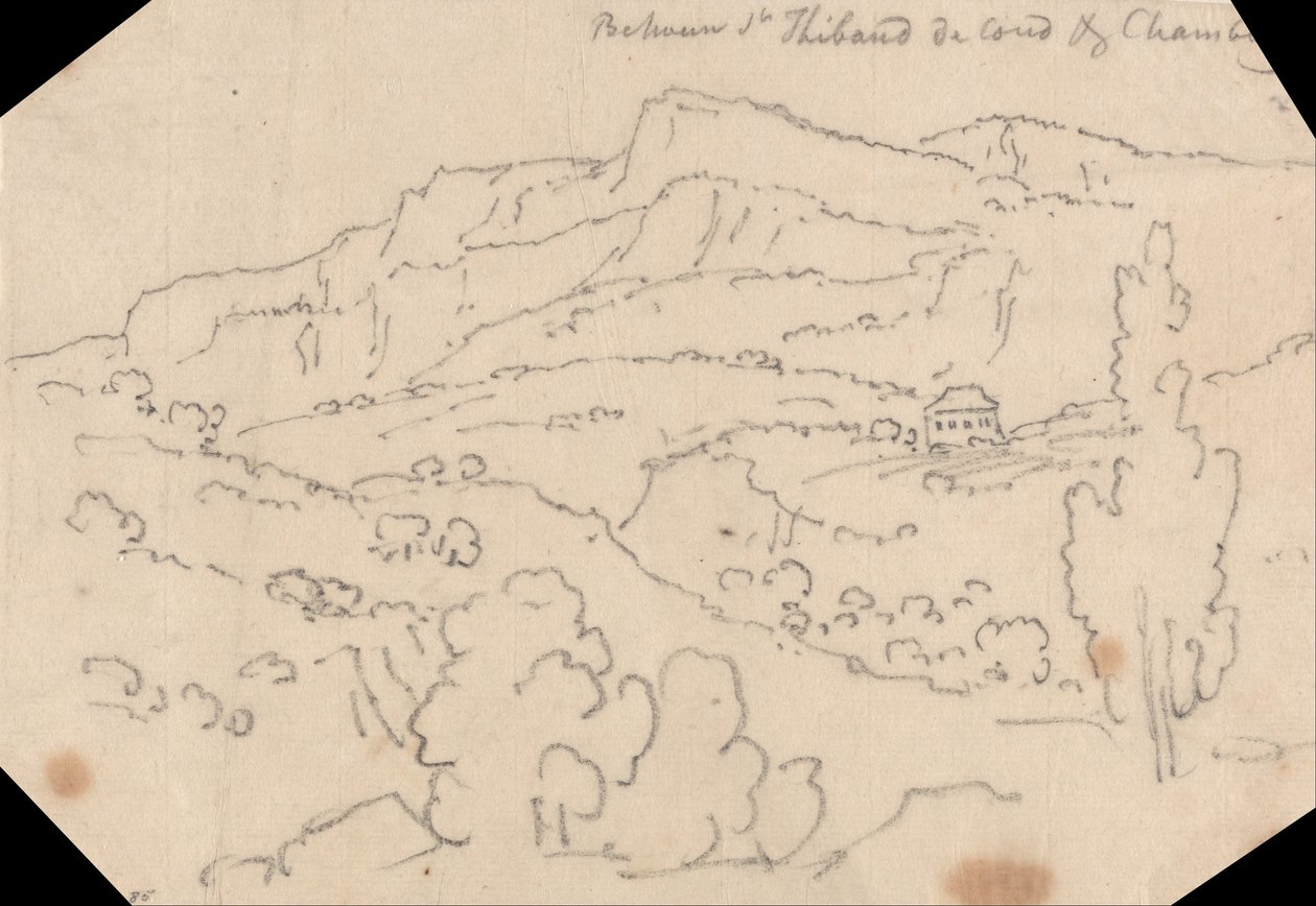 Saint-Thibaud-de-Couz és Chambery között alkotó: John Robert Cozens