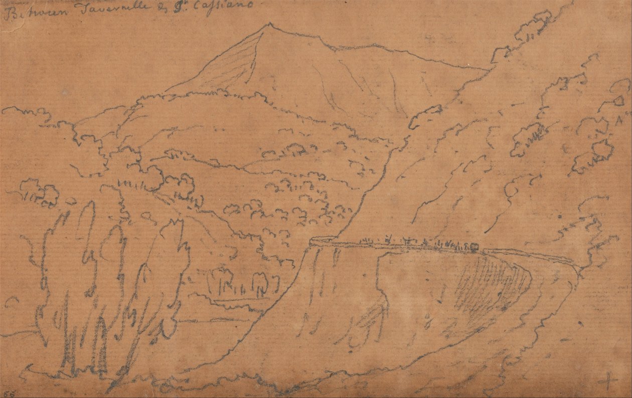 Tavernelle és San Casciano között alkotó: John Robert Cozens