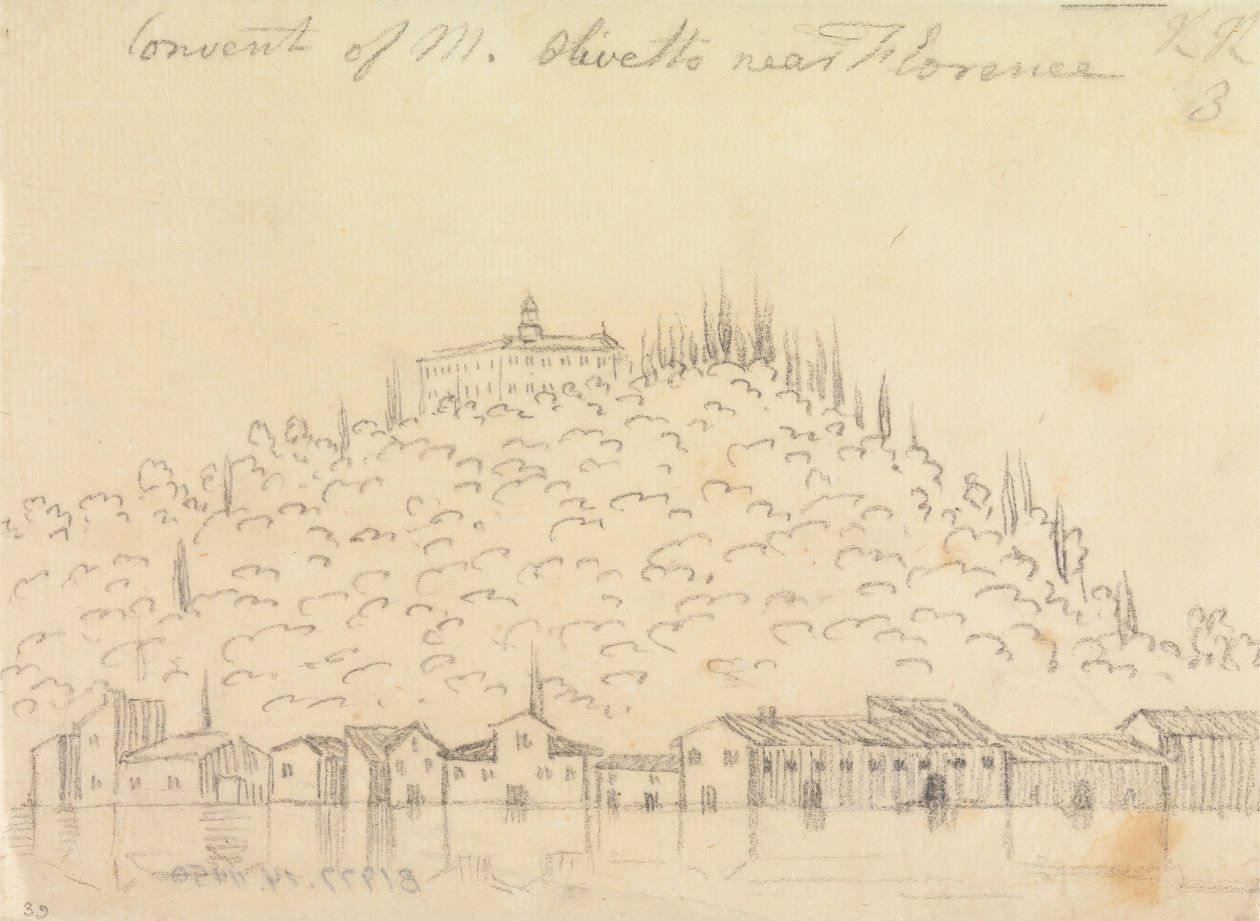 Monte Olivetto kolostor Firenze közelében alkotó: John Robert Cozens