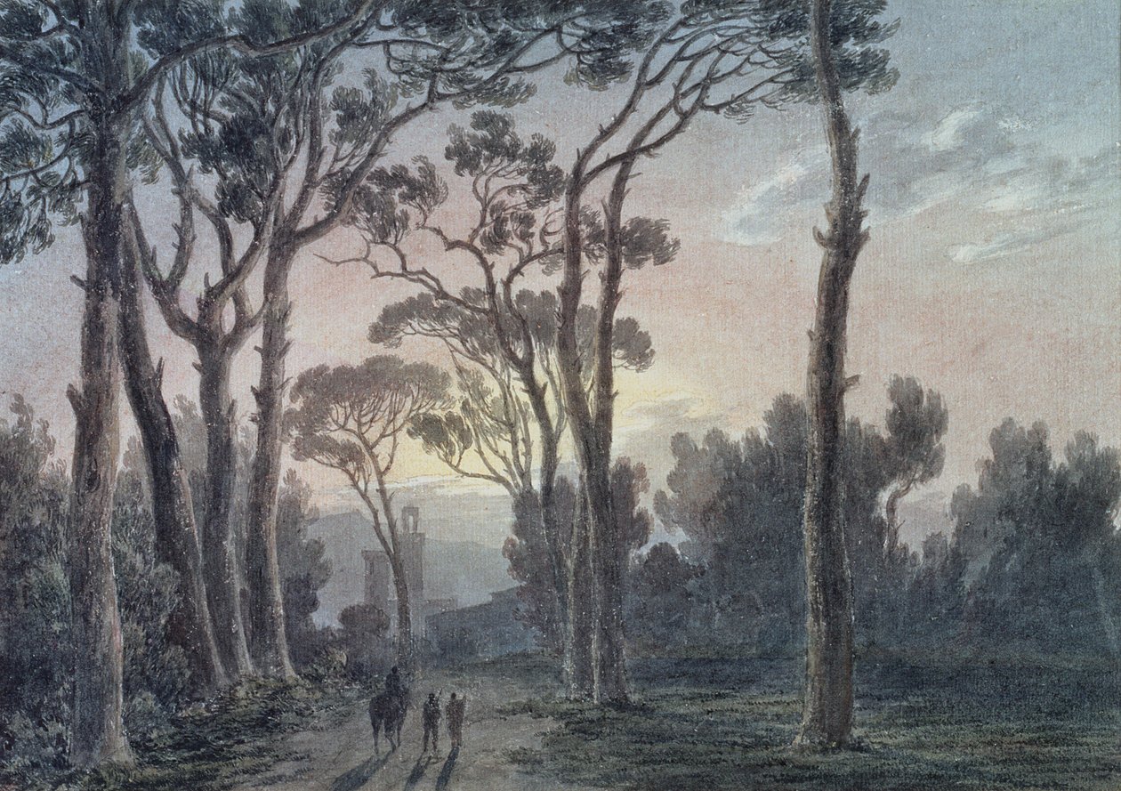 Firenze a Cascine melletti erdőből alkotó: John Robert Cozens