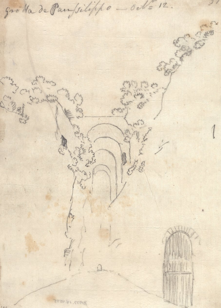Posillipo barlangja alkotó: John Robert Cozens