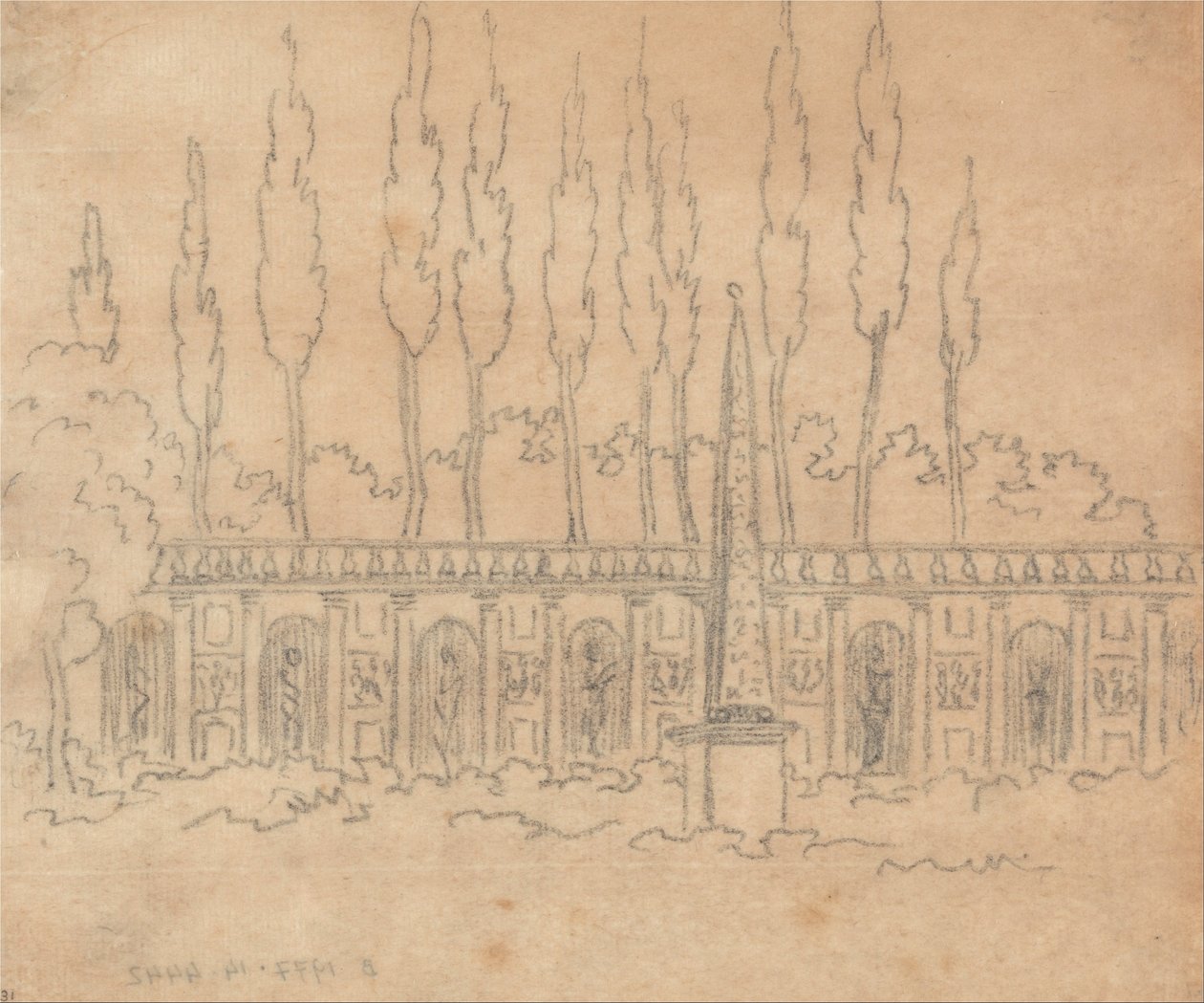 Egy villa kertjében alkotó: John Robert Cozens