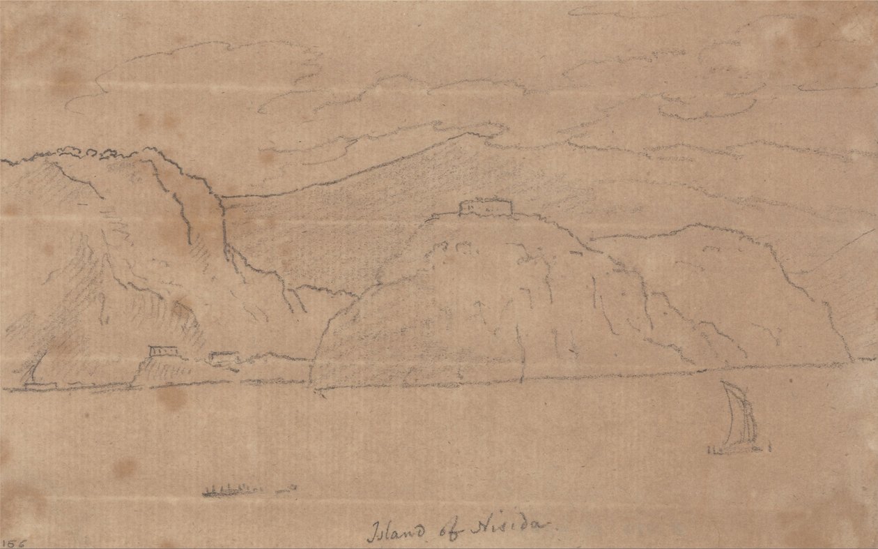 Nisida szigete alkotó: John Robert Cozens