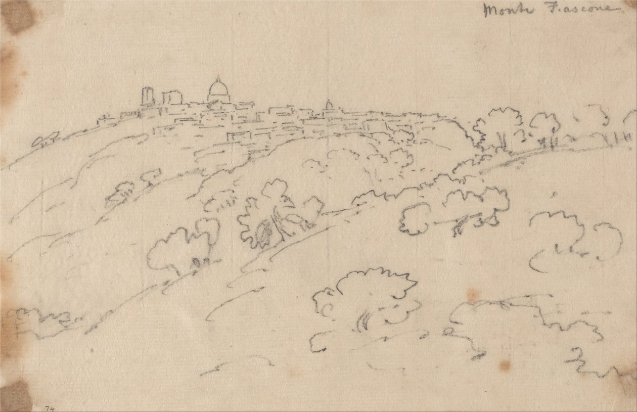 Fiascone -hegy alkotó: John Robert Cozens