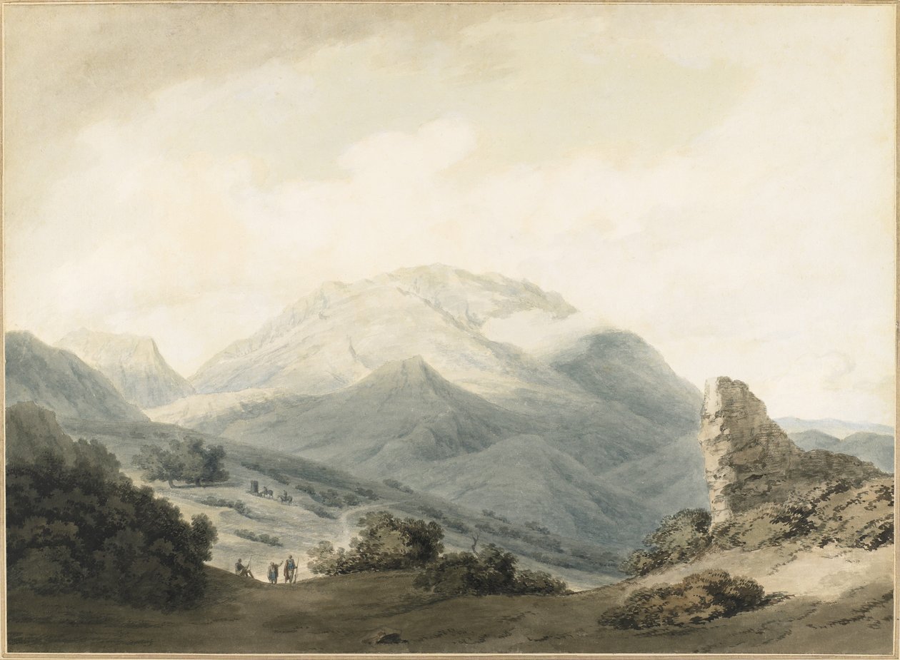 A Parnasszus hegy a Livadia és Delphi közötti útról, 1790 körül alkotó: John Robert Cozens