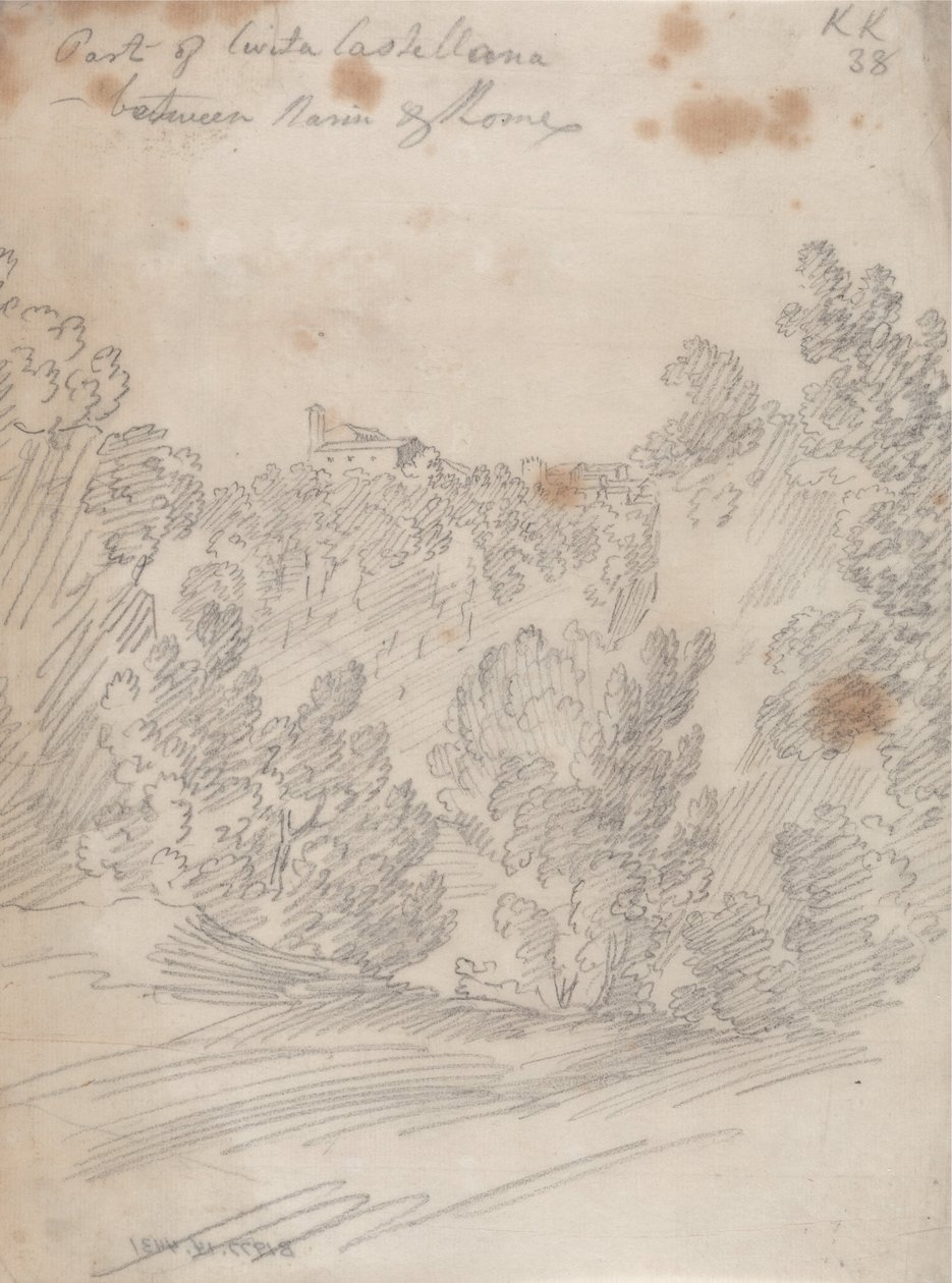 A Civita Castellana része, Narni és Róma között alkotó: John Robert Cozens