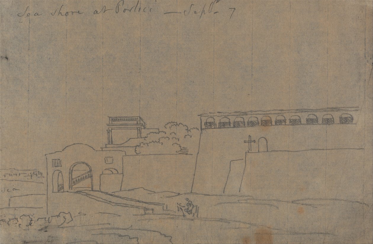 Tengeri part Porticiban, szeptember 7 alkotó: John Robert Cozens