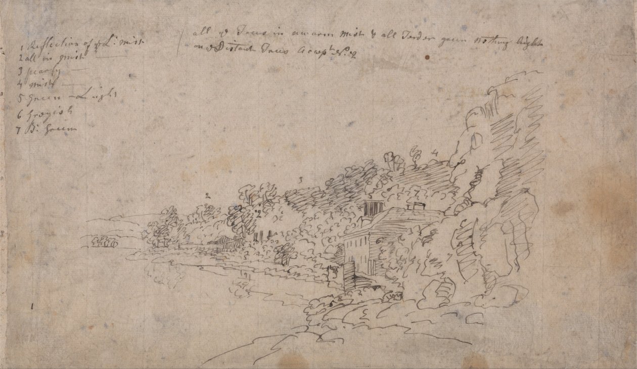 Az Avon -bankok Hotwells -ben alkotó: John Robert Cozens