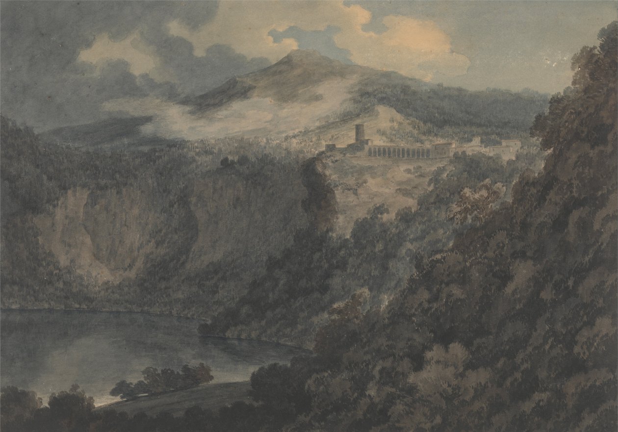Nemi tava és városa alkotó: John Robert Cozens