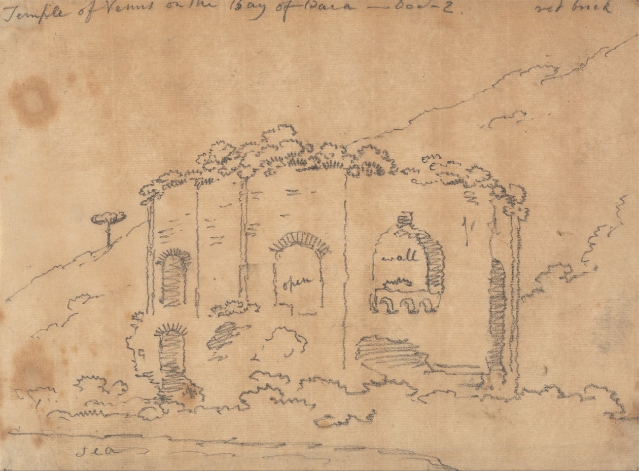 Vénusz temploma a Baia -öbölben, december 2 alkotó: John Robert Cozens