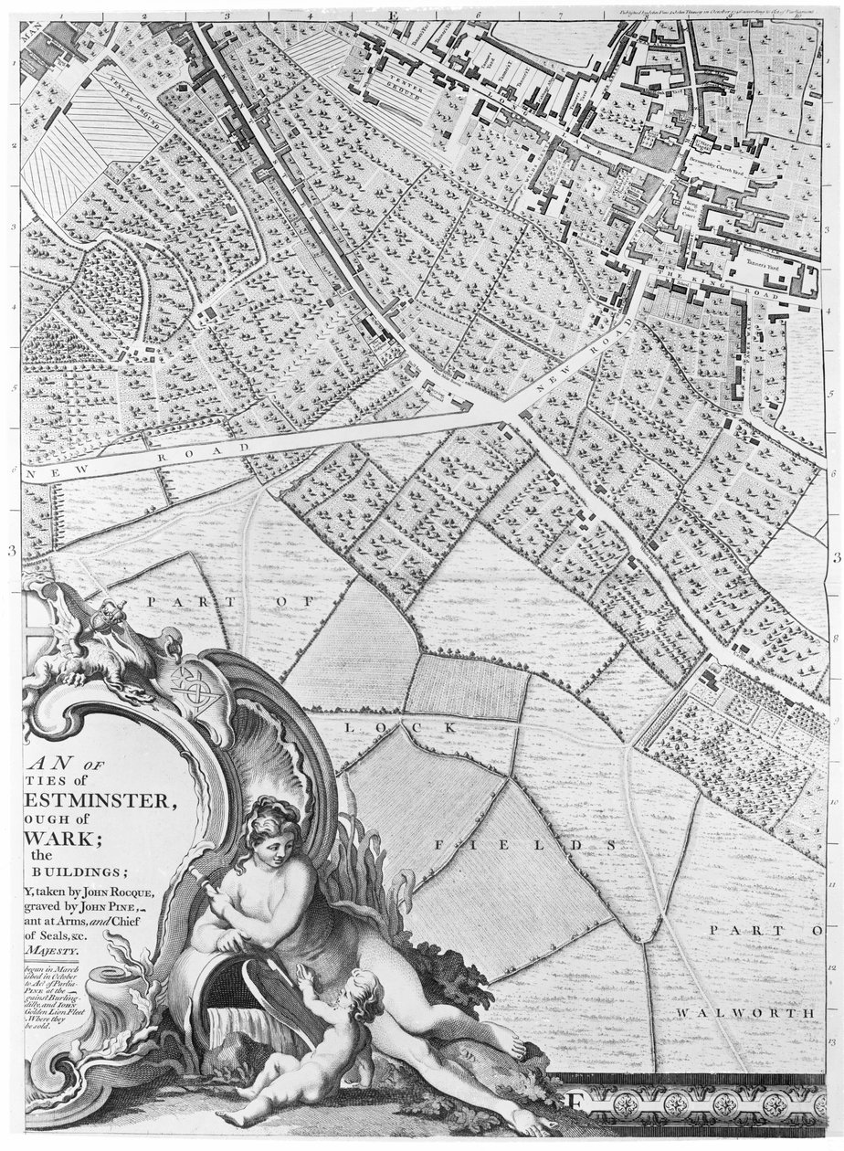 Camberwell térképe, London, 1746 alkotó: John Rocque
