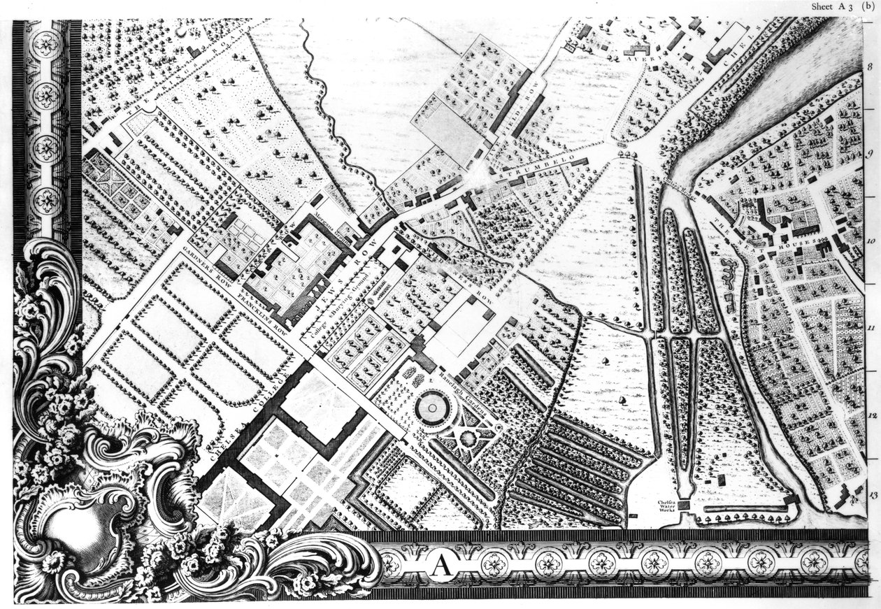 Chelsea térképe, 1746 alkotó: John Rocque