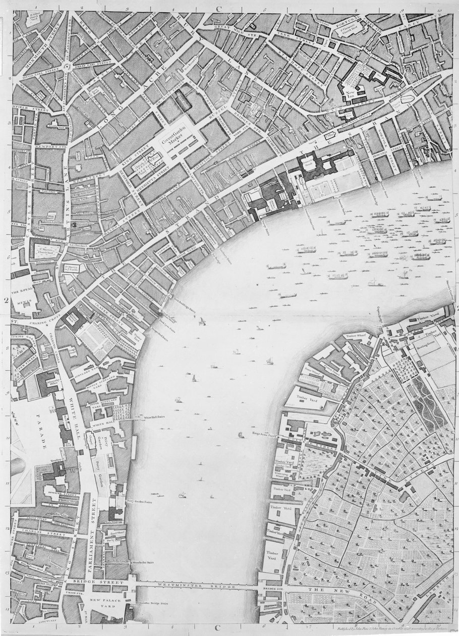 Covent Garden és Westminster térképe, London, 1746 alkotó: John Rocque