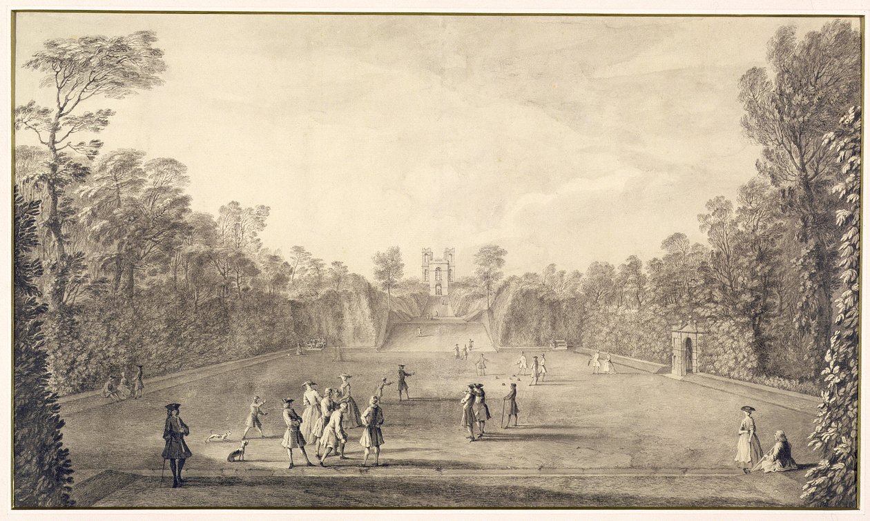 A Claremont-i Bowling Green, 1738 alkotó: John Rocque