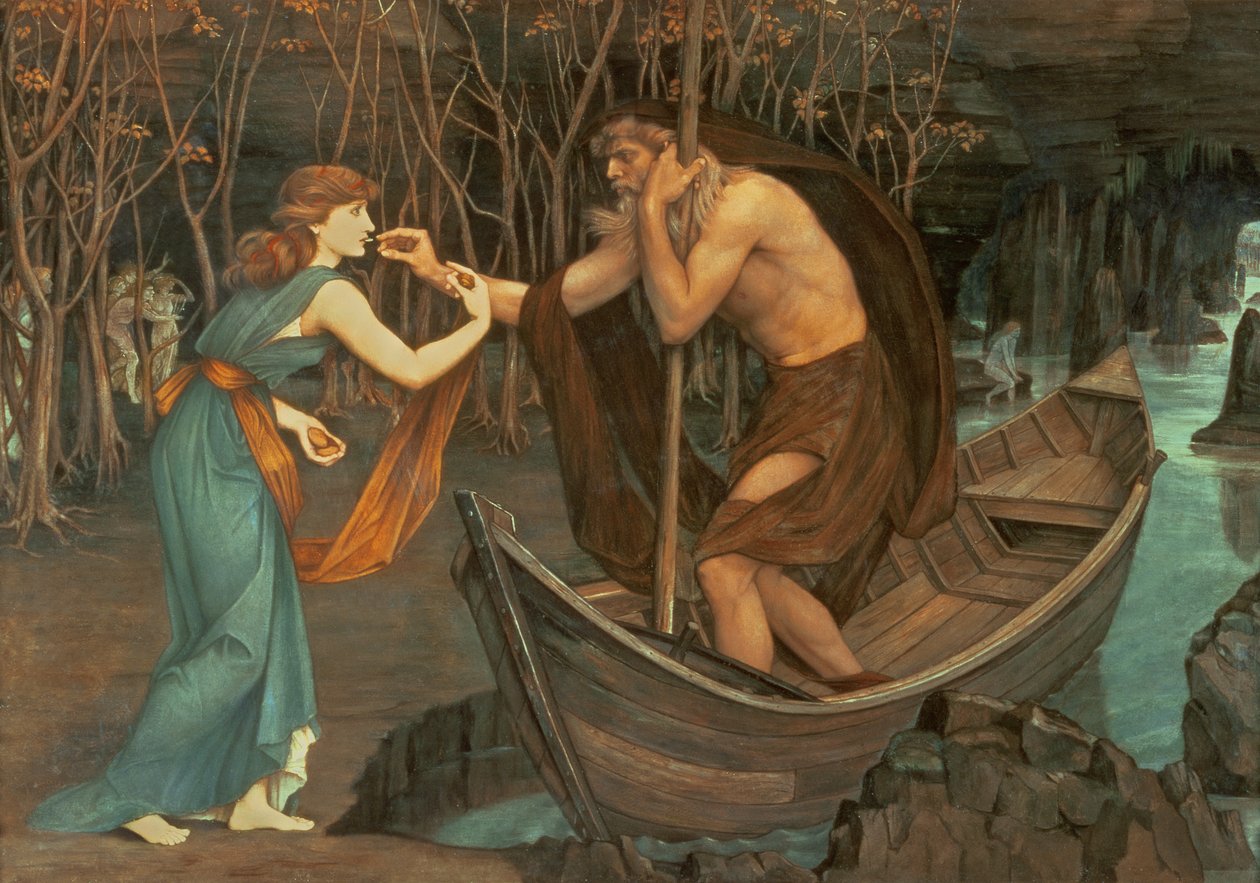 Charon és Psyche alkotó: John Roddam Spencer Stanhope