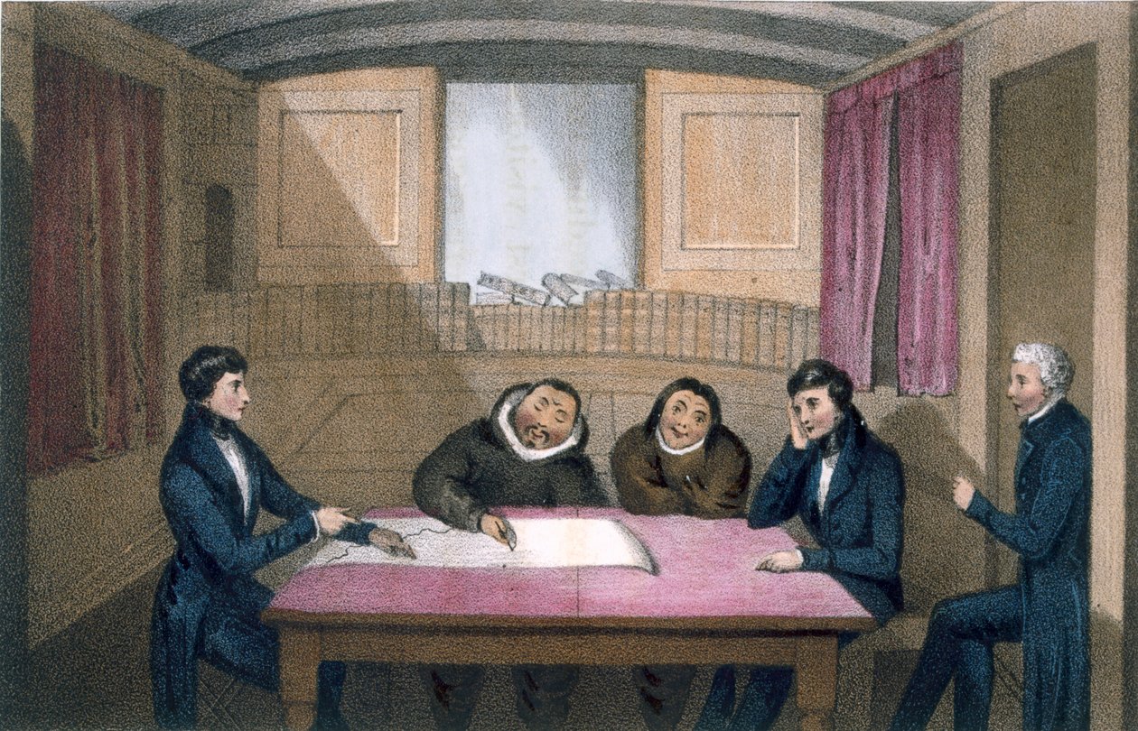 Ikmalick és Apelagliu rajz a tiszti szálláson, 1835 alkotó: John Ross