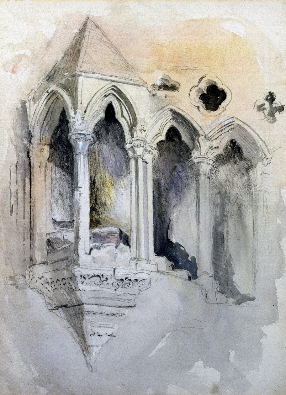 Gótikus lépcső a Chesteri székesegyházban alkotó: John Ruskin