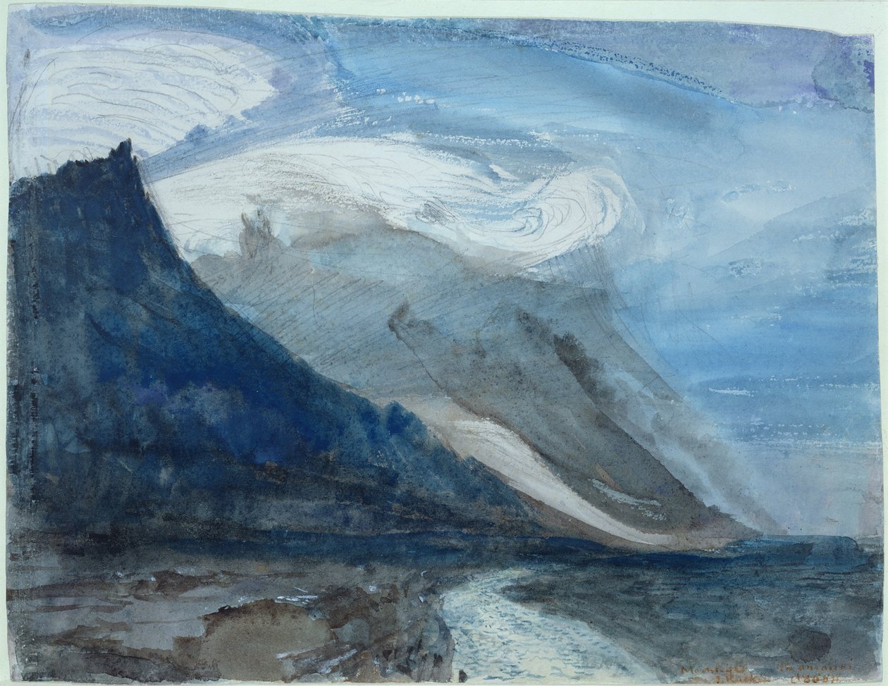 Moonlight, Chamonix, 1866 (wc és ceruza papíron) alkotó: John Ruskin