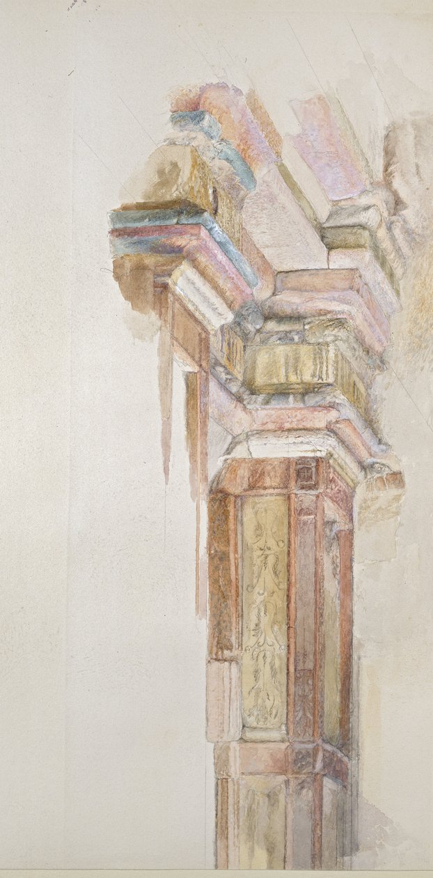 A Palazzo Gambacorti, Pisa, 1872. április 27-30. (akvarell grafit felett, szőtt papíron) alkotó: John Ruskin