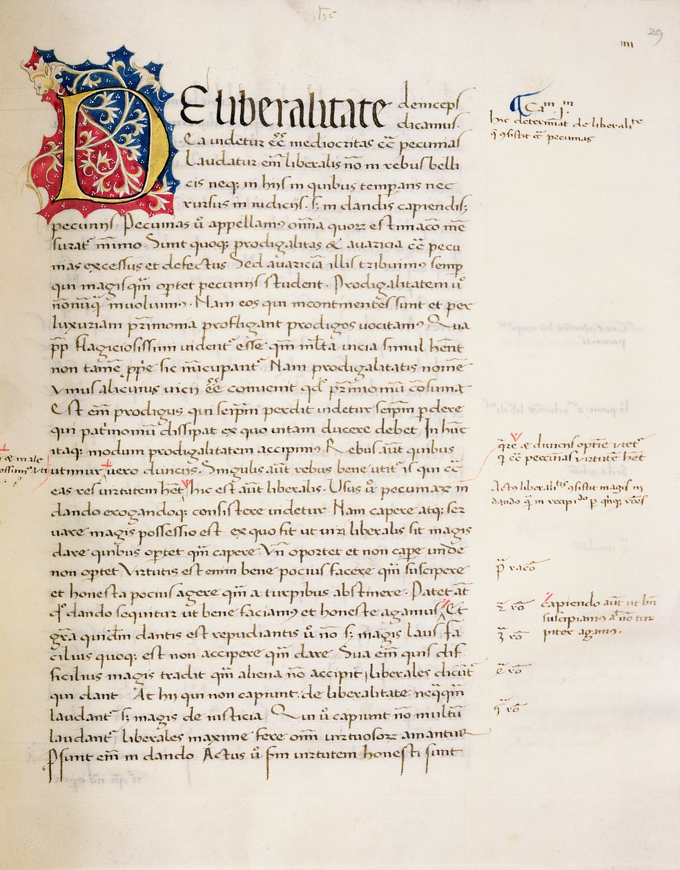 Ms.228, f.29r: Oldal Arisztotelész „Nicomachean Ethics and Politics” című művéből, 1452 alkotó: John Russell