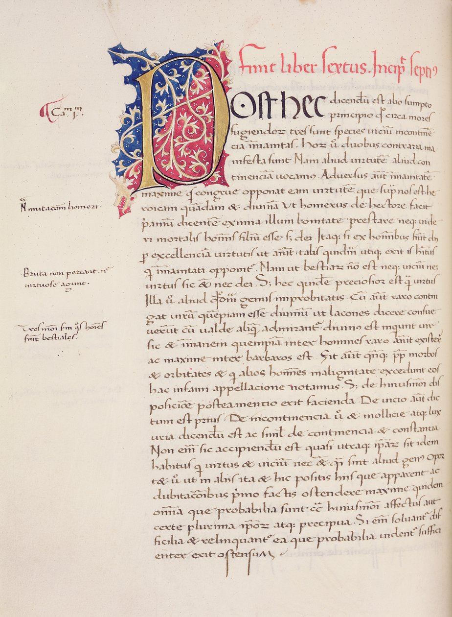 Ms.228, f.54v: Oldal Arisztotelész „Nicomachean Ethics and Politics” című művéből, 1452 alkotó: John Russell