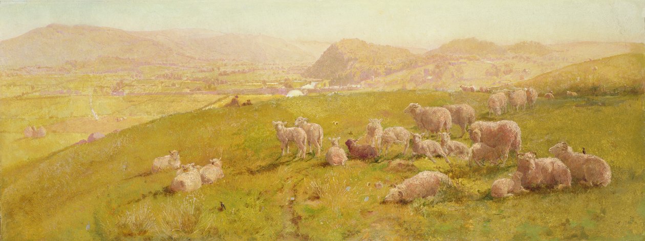 Towy völgye, 1873 alkotó: John Samuel Raven