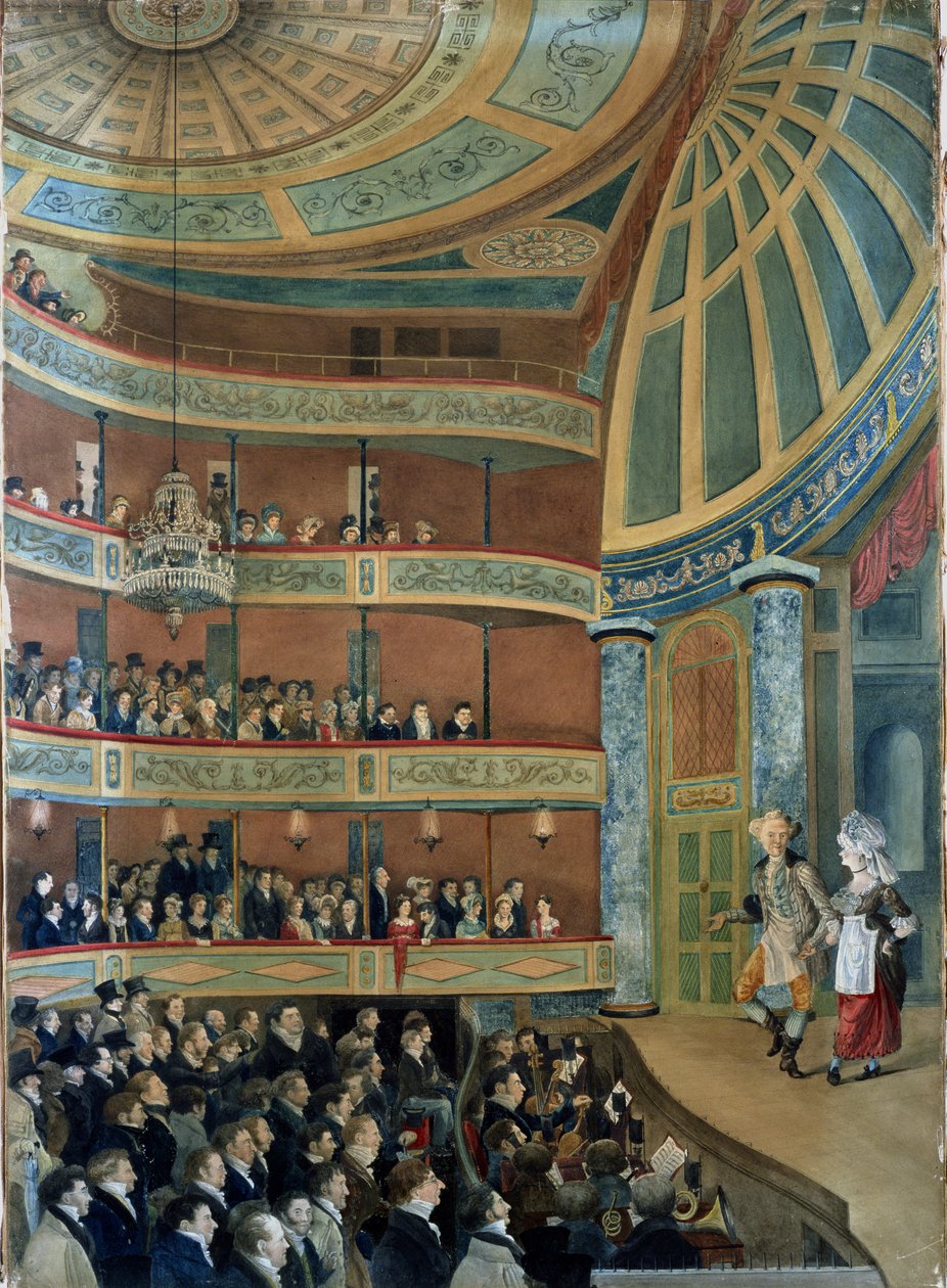 A The Park Theatre belseje, New York City, 1822 alkotó: John Searle