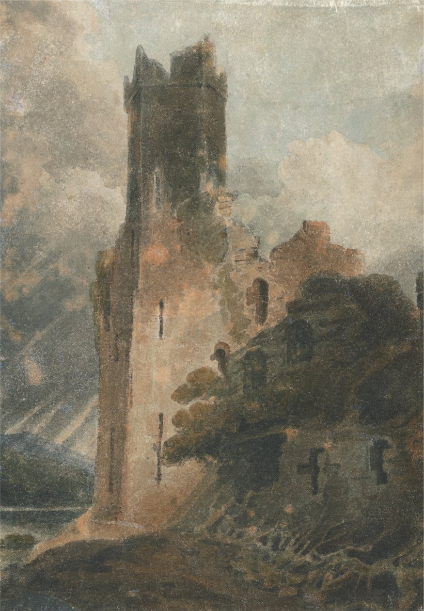 A vár tornya (Caernarvon kastély) alkotó: John Sell Cotman