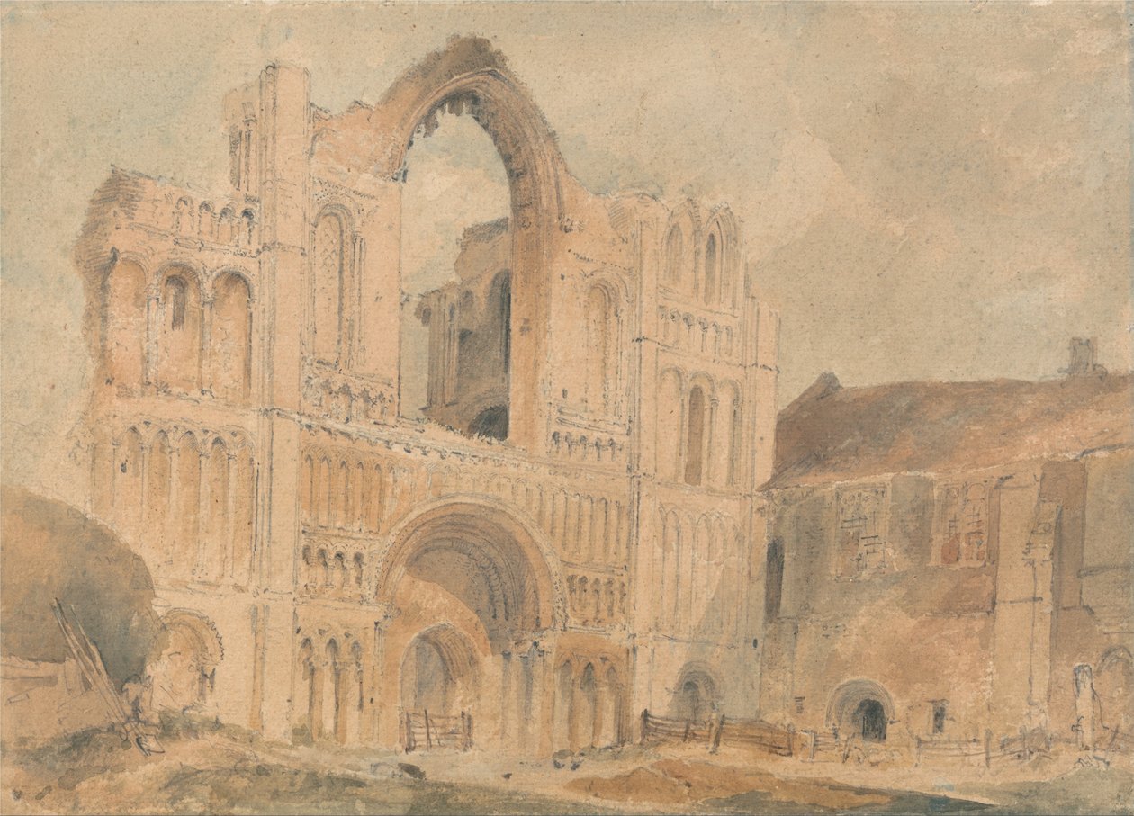 Castle Acre Priory, Norfolk, nyugati front alkotó: John Sell Cotman